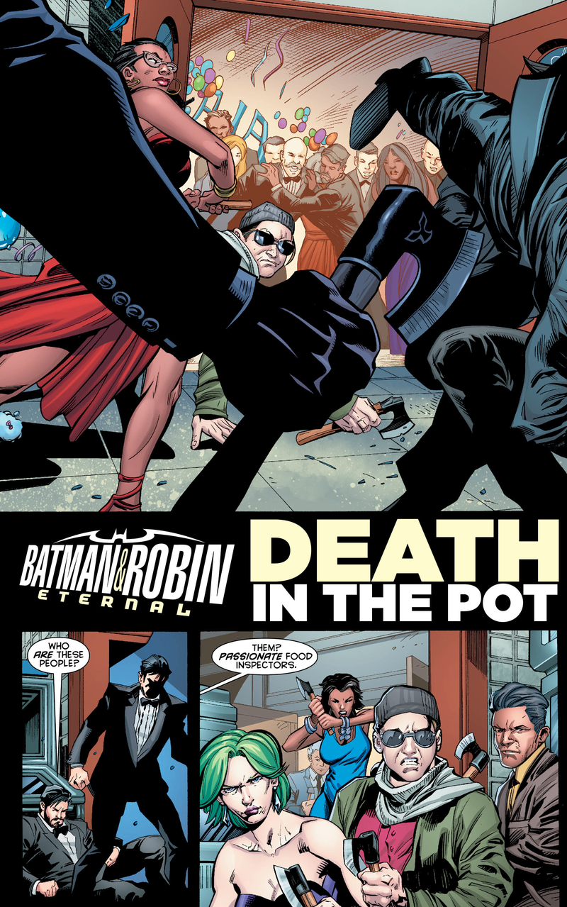 Illustration for article titled Exclusive DC preview: Batman And Robin Eternal #4 invites Bruce Wayne to a deadly dinner